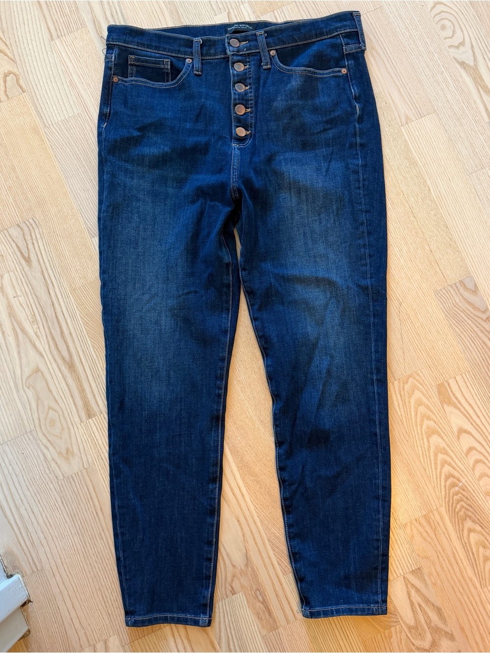 Banana Republic Dark Indigo High-Rise Button-Fly Jeans